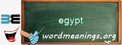 WordMeaning blackboard for egypt